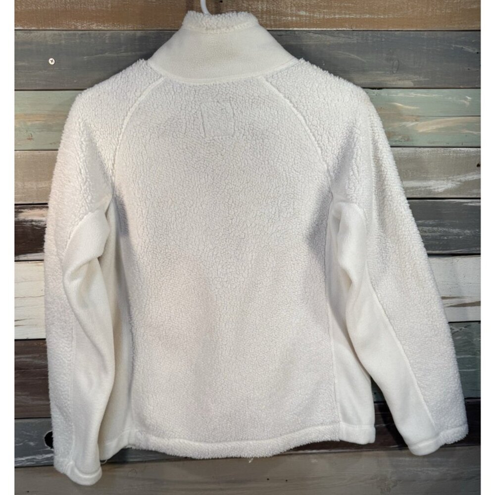 Faded-Glory Women's White Fleece Zipper Sweater Jacket Size M - Picture 13 of 14